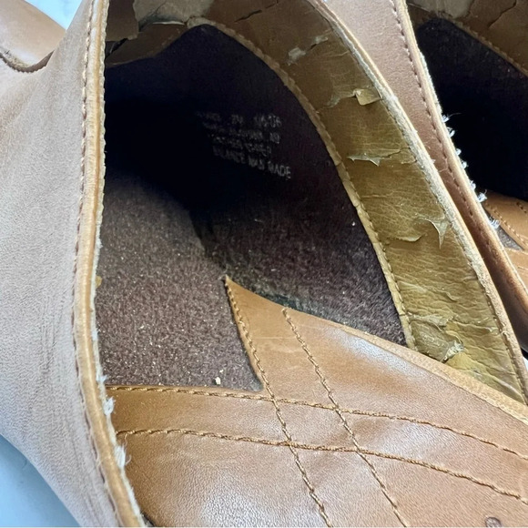 Clarks Chunky Platform Leather Slip On Casual Mule Brown Block Heel Women Size 8 - Picture 11 of 14